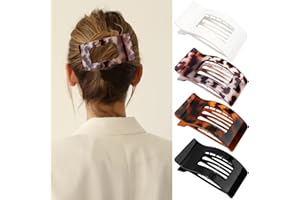 4Pcs Flat Hair Clips, Large Claw Clips Sturdy Hold French Barrettes Stylish Classic Metal Spring No Slip Accessories for Thic