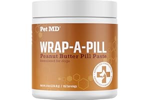 Pet MD Wrap A Pill Peanut Butter Flavor Pill Paste for Dogs - Make a Pocket or Pouch to Hide Pills & Medication - 8 oz