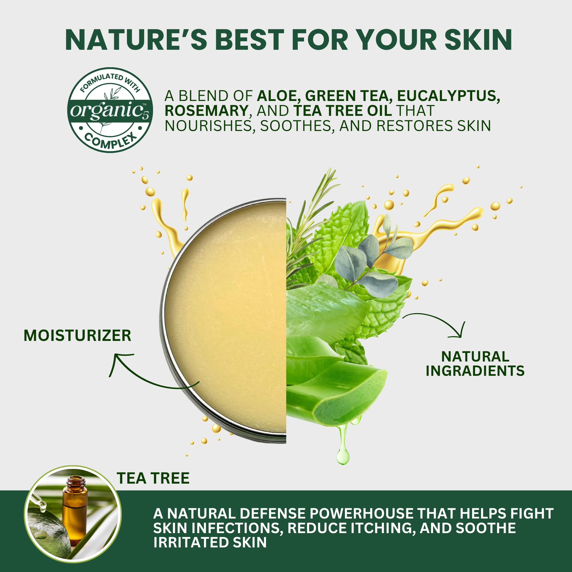 KESMEDIK Tea Tree Oil MaxTherapy Balm, Itchy Skin Relief, Soothing for Rashes, Jock Itch, Athlete’s Foot, Chafing, Insect Bites, Folliculitis, Dry Sensitive Skin, Effective & Safe for All Ages, 2-Pack