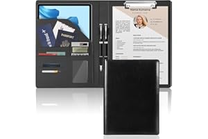 EUPLONG Padfolio Clipboard Folder,Portfolio Organizer Binder,All-in-One Padfolio with Business Card Holder,Ideal for Intervie
