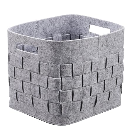 Gewebt Filz Aufbewahrungsbox Handgefertigte Grau Filz Dekorative Korb