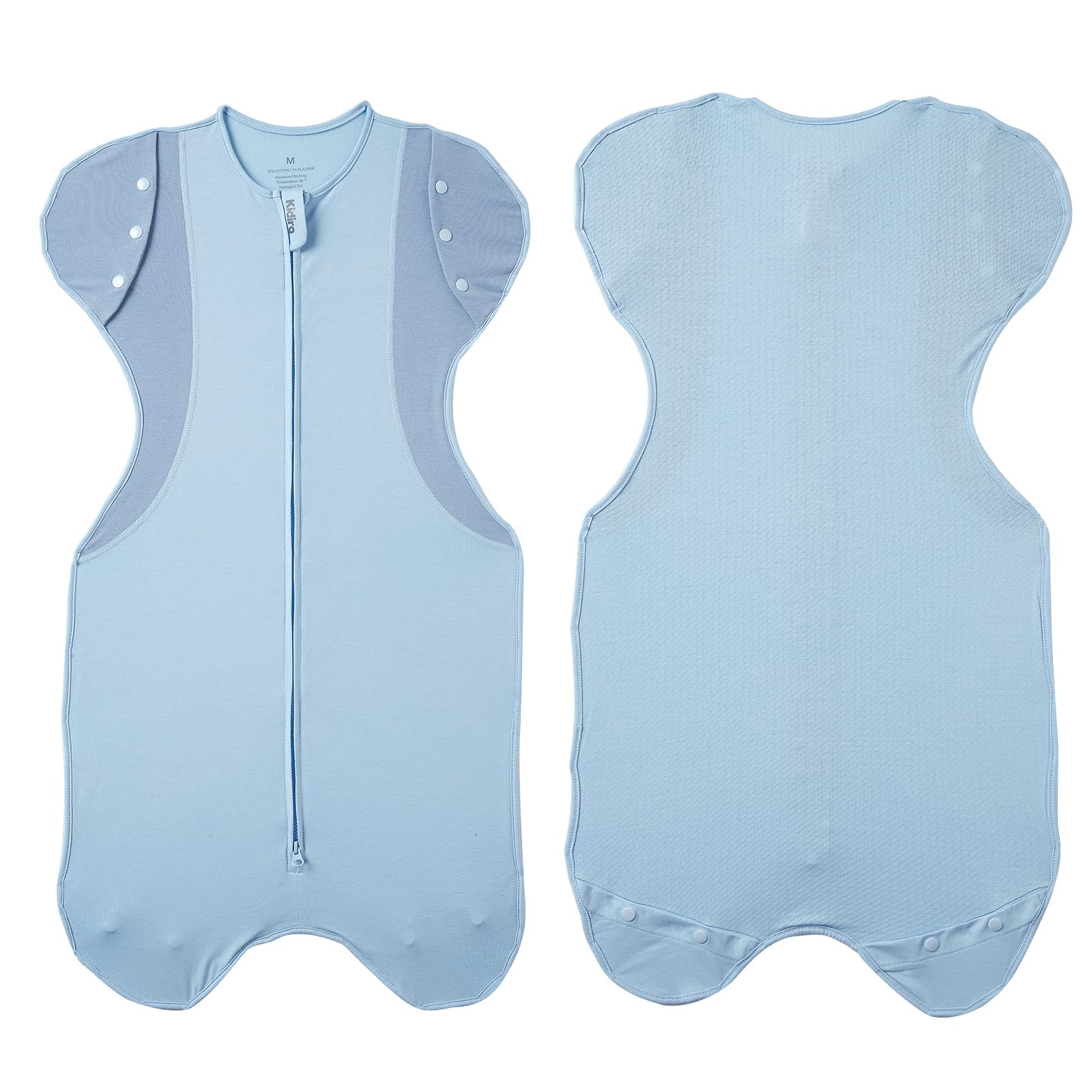 Photo 1 of KIDIRA Transition Swaddle, Baby Swaddle 3-6 Months 12-18 lb with Breathable Fabric Design, Sleep Sack with 2-Way Zipper, 1 Pack, Blue