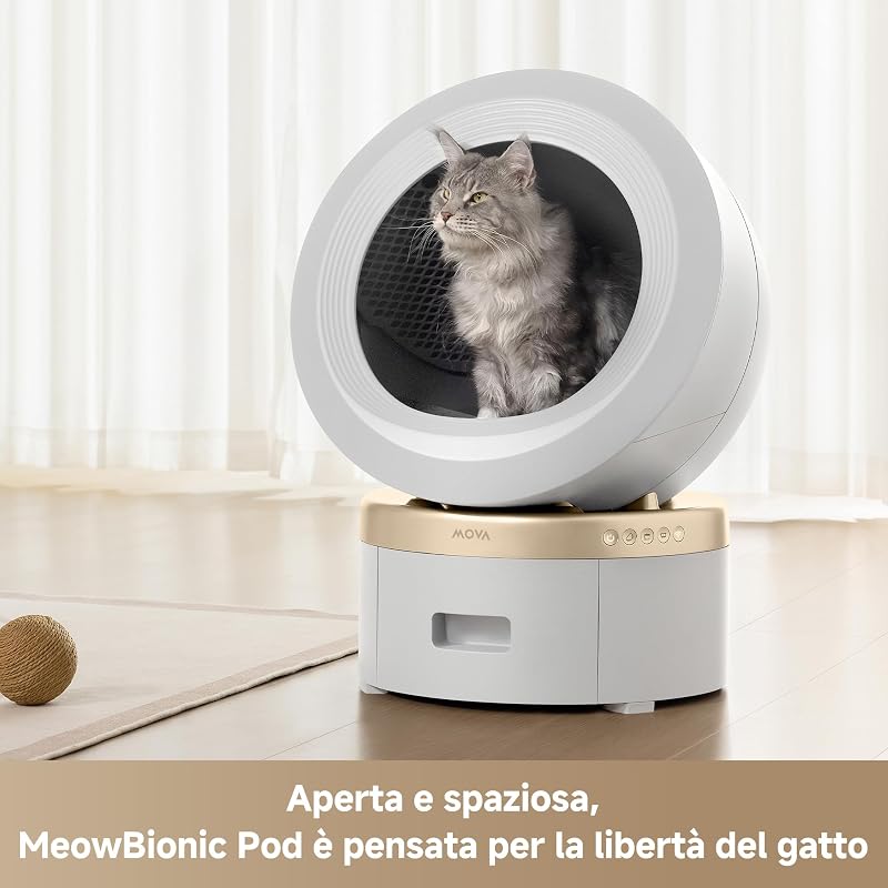 MeowgicPod LR10 Prime Lettiera per gatti intelligente,110L,15 giorni