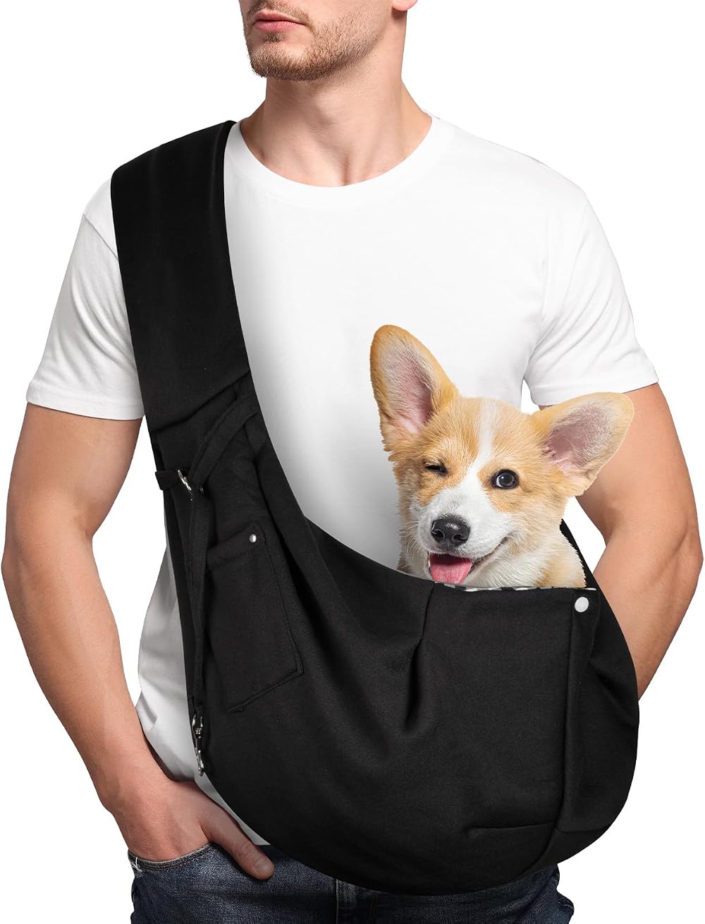 Adiwo Puppy Carrier Bag Reversible Hands-Free Dog Sling Small Medium Pets
