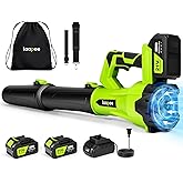 Leaf Blower Cordless,Electric Leaf Blower with 2 4.0Ah Battery Powered and Fast Charger, Cordless Blowers for Lawn Care and Car Dust Snow Blower,6 Speed Control