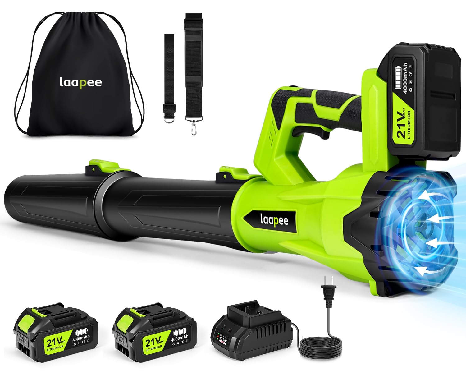 Photo 1 of ***PARTS ONLY*** ***NONFUNCTIONAL*** Leaf Blower Cordless,Electric Leaf Blower with 2 4.0Ah Battery Powered and Fast Charger, Lightweight Cordless Blowers for Spring Lawn Care and Dust,6 Speed Control