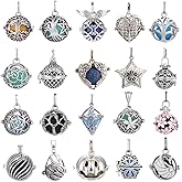 Vie jeune Mixed Pearl Cage Locket Pendants Set, Essential Oil Diffuser DIY Necklace Bracelet Jewelry Making Craft, Bulk Beads Aromatherapy Diffuser Charms Gifts for Women Girls