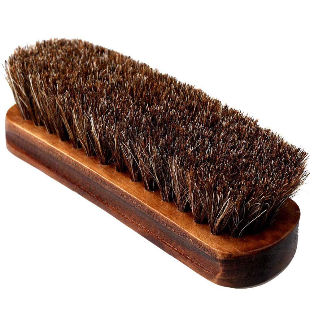 Spazzola Per Scarpe Kaps In Crine Di Cavallo - Con Manico In Legno, 15 Cm, Per Lucidatura