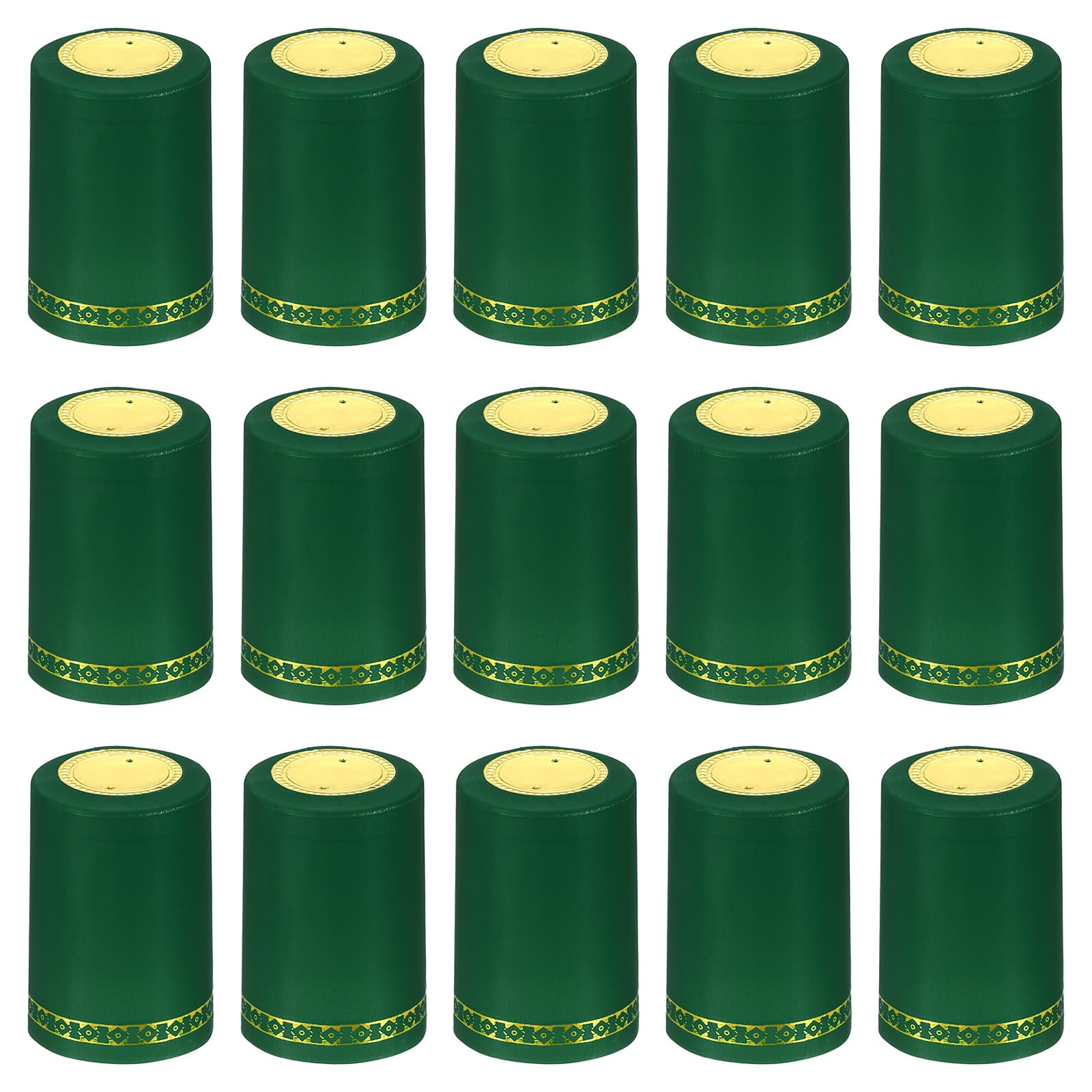 PATIKIL PVC Heat Shrink Cap for Wine Bottle, 100 Pcs 33x50mm Wine Shrink Wrap Seals Sleeves Caps Shrink Top Cover Flower Pattern for Wine Cellars Home Kitchen Use, Green