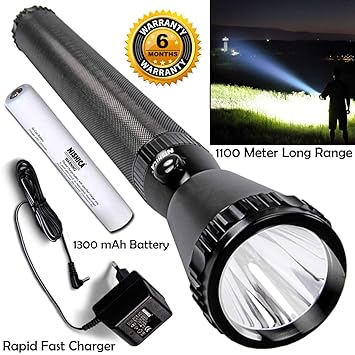 Buy Osl Metal Alloy Led Flashlight Torch Black Pack Of 1 Flashlight 1 1300mah Li Ion Battery 1 4 5v 400ma Charging Adaptor 1 Instruction Manual Online At Low Prices In India Amazon In