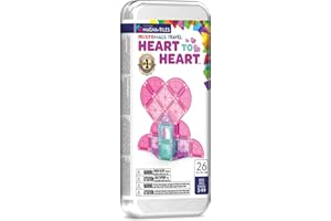 Magna-Tiles microMAGS 26-Piece Heart to Heart Travel Set, The Original Magnetic Building Brand