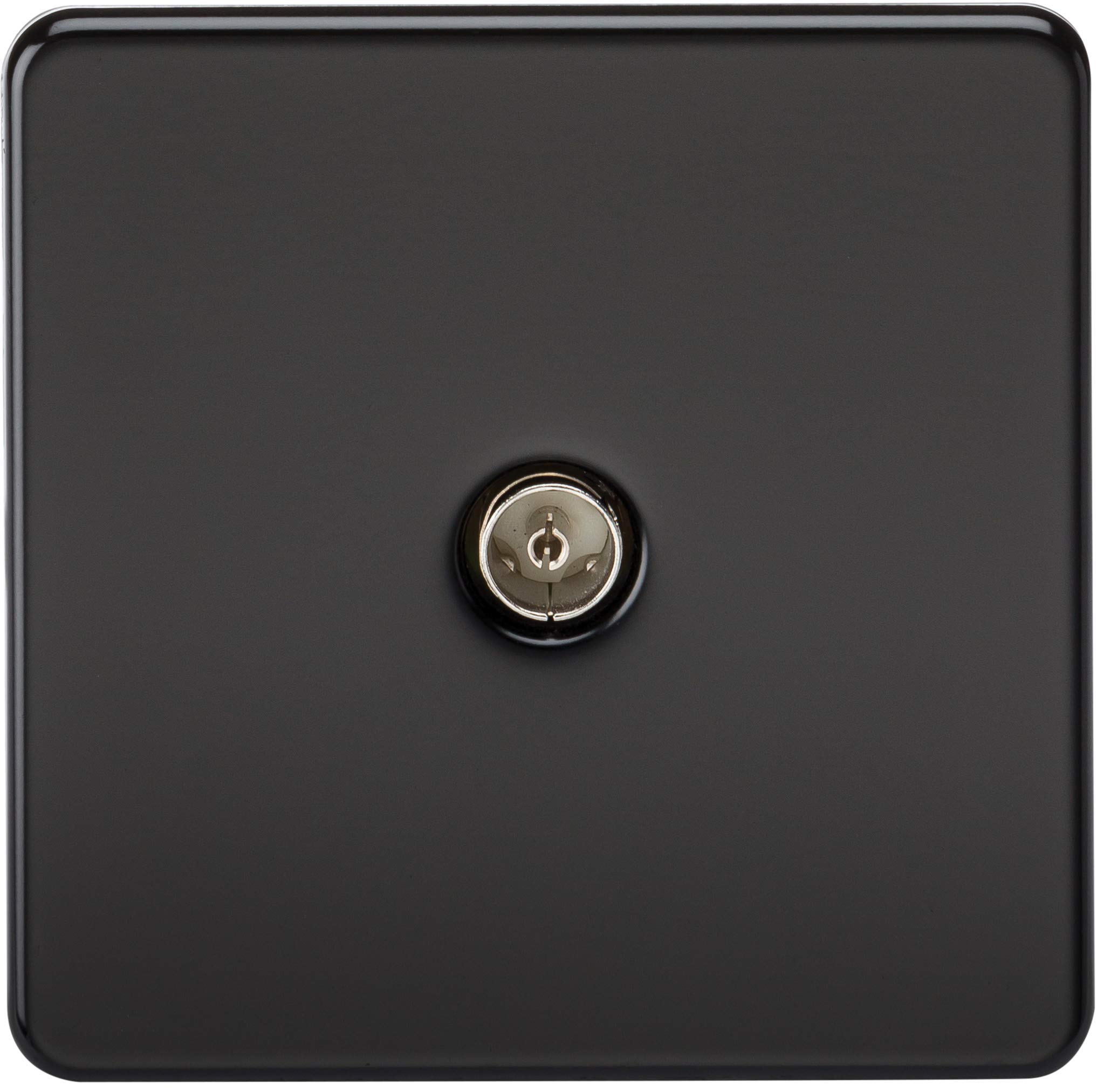 Knightsbridge SF0100MB (Non-Isolated) Screwless 1-Gang Tv Outlet, Matt Black
