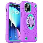 KCJ Compatible with iPhone 14 Case & iPhone 13 Case with [2 x Screen Protectors+1xCamera Lens Protector] Military Grade Drop Protection Case for iPhone 14/iPhone 13 6.1"