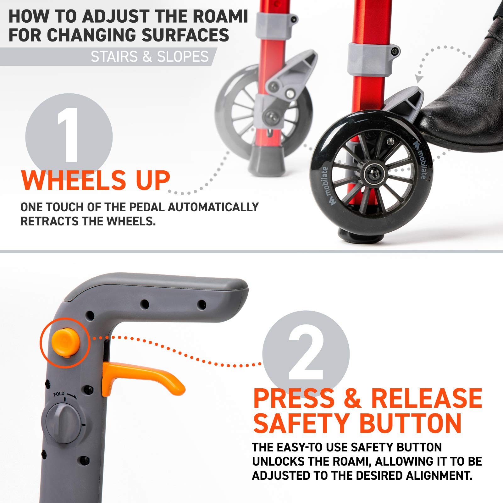 Mua Roami Progressive Mobility Aid Walker with 2 Wheels, Rollator, Self ...