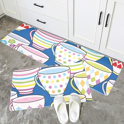 Yiayen Alfombra de Cocina Taza de té Diferentes Modelos Alfombrilla de