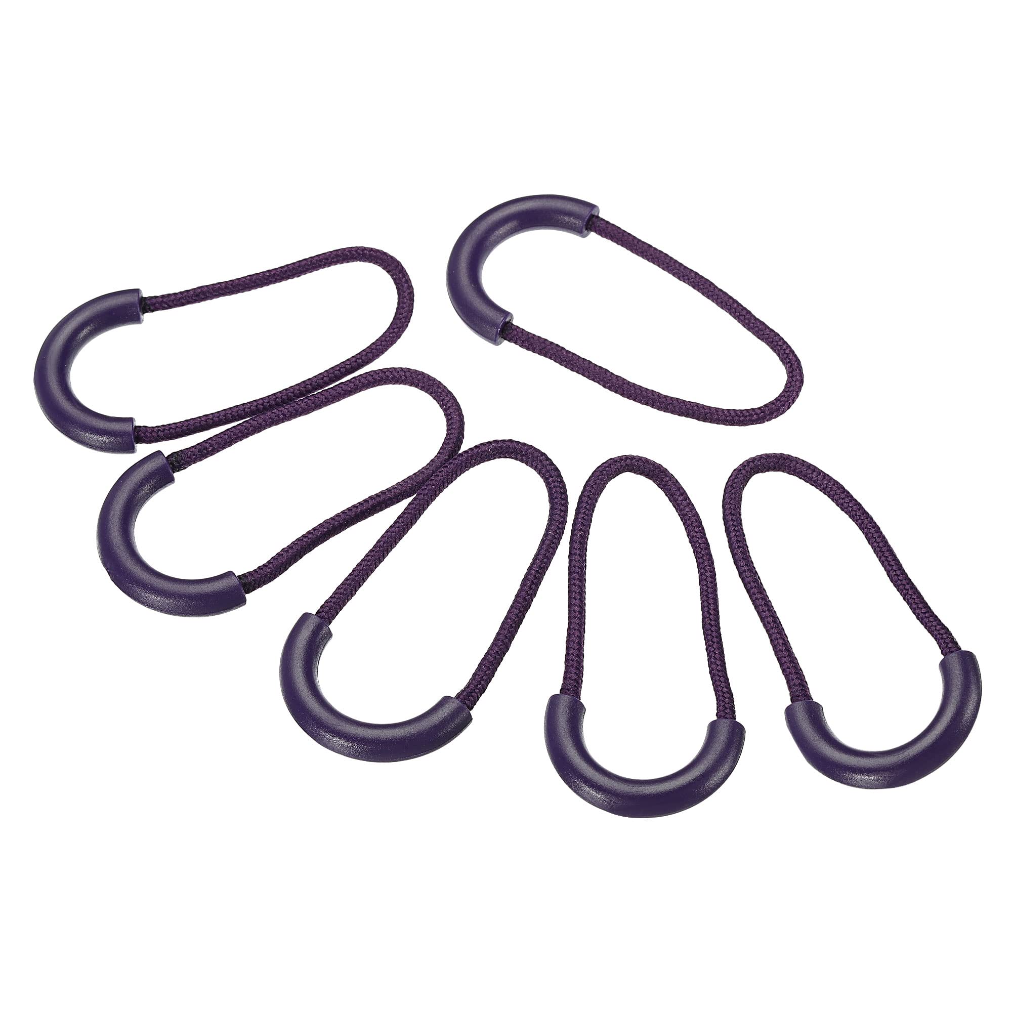 PATIKIL Zipper Pulls Extension Handle Cord, 20 Pack Finger Use Plastic U-Shape Tab Tag Extender for Luggage Backpacks, Dark Purple