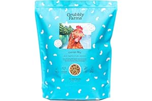 Grubbly Farms Omega Mix Chicken Treats for Laying Hens - Superfood and Omega-Rich Chicken Feed Supplement to Support Egg Production, Strong Eggshells and Nutritious Yolks - 5LB