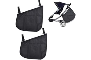 DOGXIONG 2 Pack Universal Side Sling Stroller Mesh Cargo Net and Organizer, Extra Stroller Storage Space, Non-Slip and Adjustable Straps