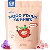 Welvigor Saffron Kids Gummies: Mood &amp; Focus Support with Magnesium, 0 Sugar | 50mg Saffron, Lion's Mane &amp; PS for School Focus, Calm Mood with Magnesium &amp; L-Theanine. Algal Omega-3 &amp; Lutein Eye Shield