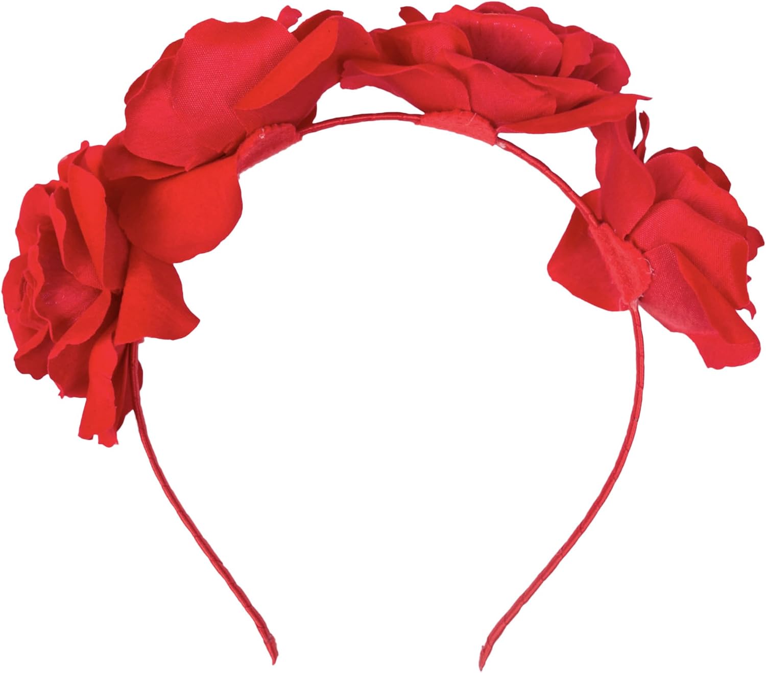 Adult/Kids Halloween Day of The Dead Rose Flower Headband (Red) - Image 3