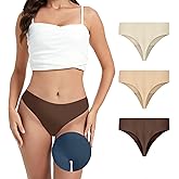 OVRUNS Camel Toe Underwear Thong for Women 3 Pack Cameltoe Proof Concealer Thongs No Show Panties Seamless Workout Underwear