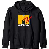 MTV Retro Eighties Neon Primary Color Pop Art Logo Zip Hoodie