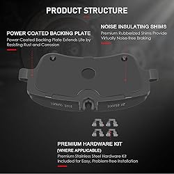 cciyu D872 D873 Front & Rear Semi-Metallic Disc