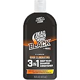 DEAD DOWN WIND BLACK Premium 3-in-1 Body Wash, Shampoo, &amp; Conditioner Hunting Scent Eliminators (16 oz) - Scent Eliminating Liquid Soap - Durable Hunting Scent Eliminators - Advanced Hunting Gear