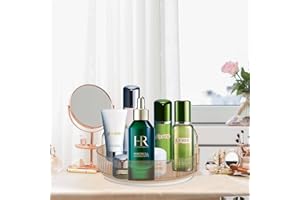 YUUHENG Rotating Makeup Organizer for Vanity - 360 Makeup Storage Spinning Holder Rack, Large Capacity Multi-Function Cosmetics Storage Shelf (1 Tier, Gold)