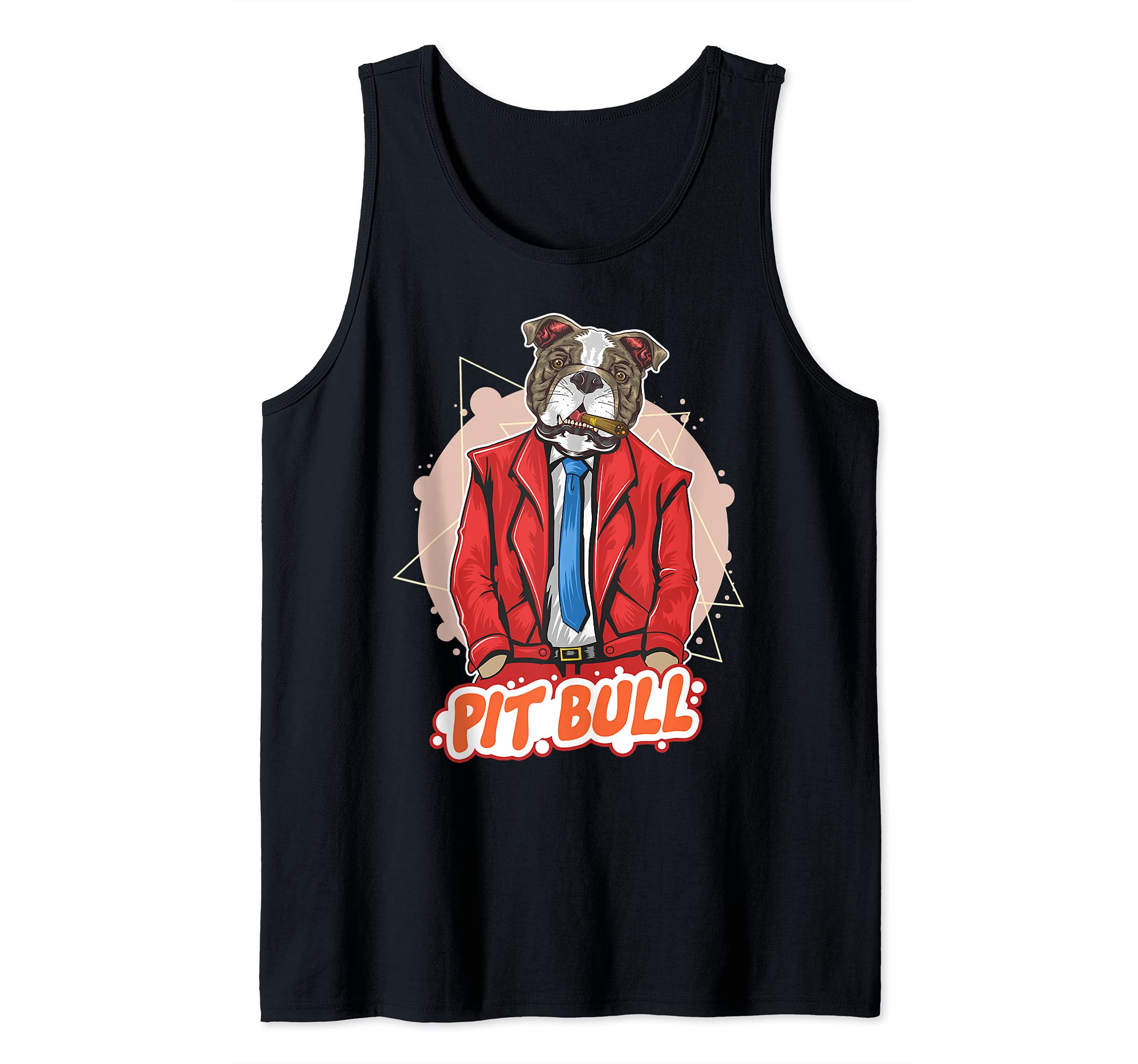 Handsome Pitbull Dog In A Suit And Tie Tank Top