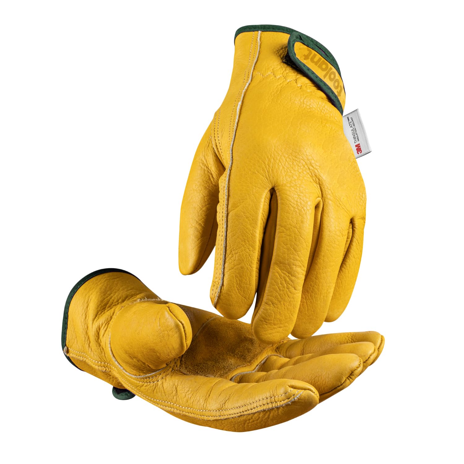 Photo 1 of Winter Leather Work Gloves, Warm Thinsulate Lining for Cold Weather Work, 100% Full Grain Cowhide with Abrasion and Puncture Resistance, Size Medium