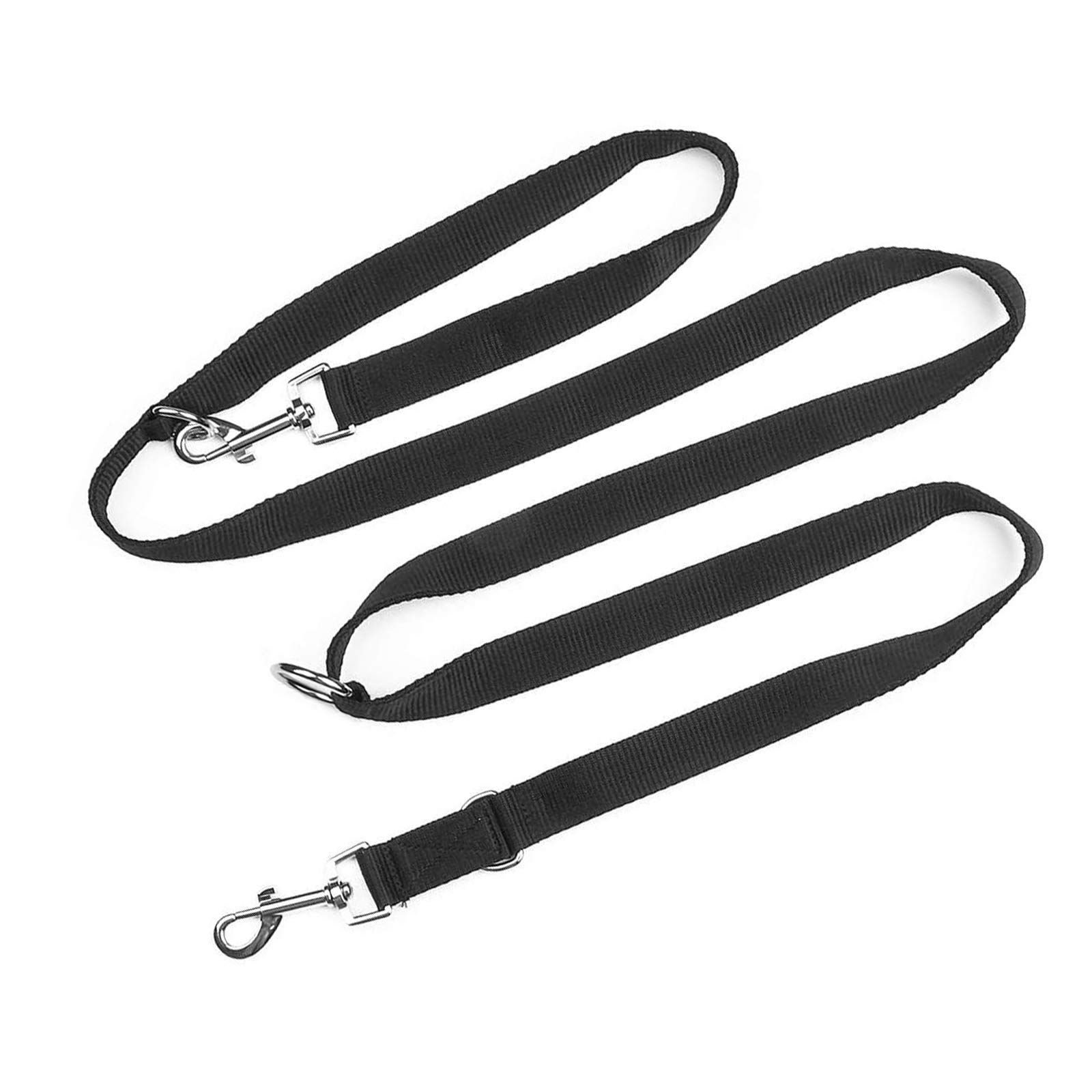 YankMooM Dog Training Lead Leash,6.9FT Double Ended Dog Lead for Training Walking Running Multi-Function Dog Lead Rope(Black)