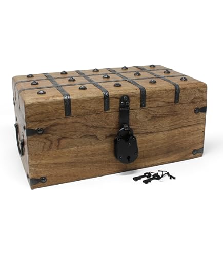 宝箱　小　treasure chest / treasure box Wooden Treasure Box Treasure Chest Box Kids Jewelry Boxes