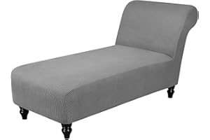 GAMUKAI Lounge Chaise Slipcover Stretch Sofa Cover for Living Room Indoor Armless Chaise Lounge Cushion Slip Cover Protector for Pets (Light Grey)