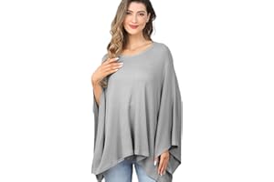 ZDOLMY Knit Nursing Cover for Baby Breastfeeding, Cozy Swaddle, Breathable and Soft, Wide Neck with Stretch for Easy View (Grey)