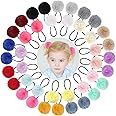 Qearl 40 Pieces Pom Ball Hair Ties, Velvet Elastic Hair Accessories for Women Girl Kids, 2" Pom Poms Fluffy Ponytail Holders