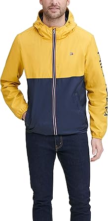 yellow and navy blue tommy hilfiger jacket