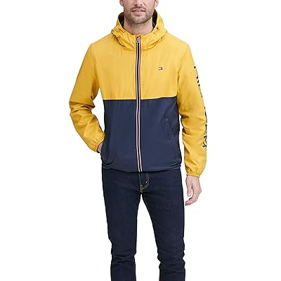 Tommy Hilfiger Men's Color Blocked Logo Rain Slicker Jacket