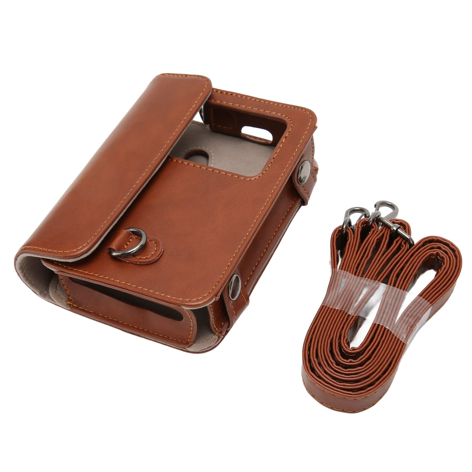 Retro Camera Case PU Leather with Adjustable Shoulder Strap, Soft Inner Layer, Removable Front Part for Kodak C210R Mini Shot 2 Brown