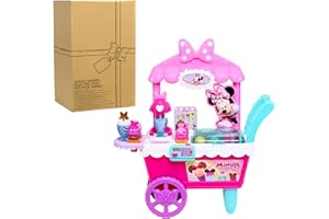 Disney Junior Minnie Mouse Sweets & Treats Ice Cream Cart with Sounds and Phrases, 40-pieces, Pretend Play, Kids Toys for Ages 2 Up by Just Play