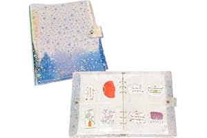 EORAKLA Sticker Binder,Sticker Organizer with Storage Sleeves,Reusable Sticker Collecting Book Album Holder, A5 Blank Sticker Container Organizer (Shining Stars(4-pocket pages，25 sheets intotal))