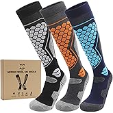 Xllhjg Merino Wool Ski Socks for men women,warm winter socks for Skiing Hiking Hunting,Cold Weather Knee-high boot socks