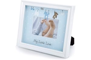 Truu Design Cute White Baby Photo Frame, 4 x 6 Inches, Light Blue