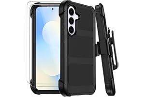 for Samsung Galaxy S25 FE Case with Belt Clip Holster,Military Grade Anti-Drop Shockproof Defender Phone Cases 2X Screen Prot