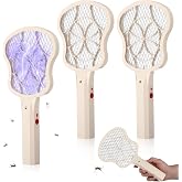 Mysora 3 Pack Electric Fly Swatter Racket 3000v Bug Zapper Racket Mini Handheld Fly Swatter Mosquito Zapper with 2-Layer Safety Mesh Zappers for Indoor Outdoor Home Vehicle Placement Camping