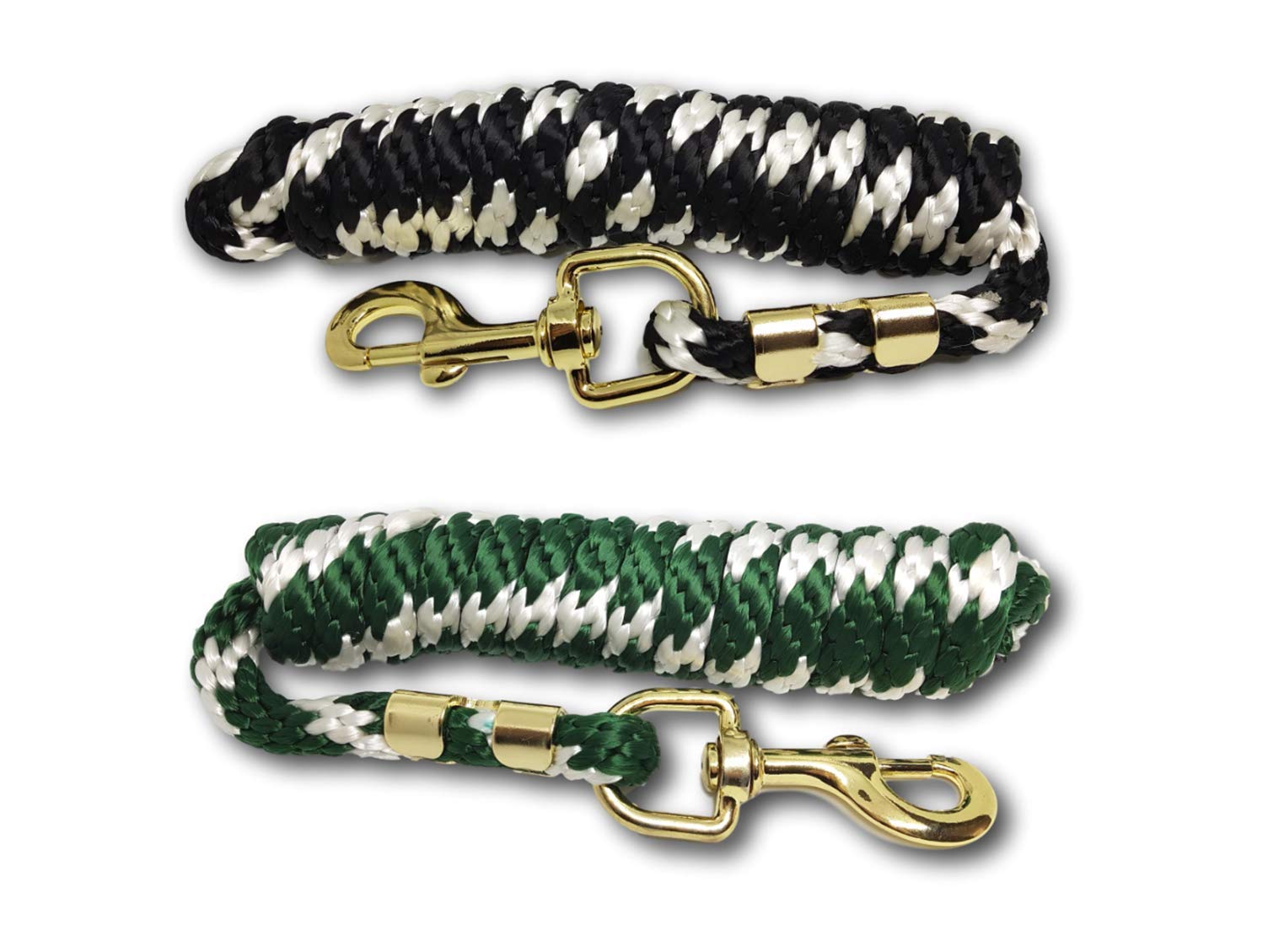 Pferdelinis Horse Lead Rope - 250 cm, 1 x Green + 1 x Black, Animal Pattern, Cotton & Nylon, Medium Dog Breed Size