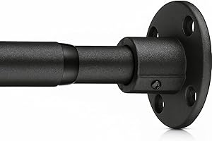 LAKEROD Heavy Duty Shower Rod - Industrial Shower Curtain Rod Wall Mounted for Bathroom,Closet,Room Divider,Outdoor Patio - 28 to 76"Adjustable Shower Pole - Matte Black