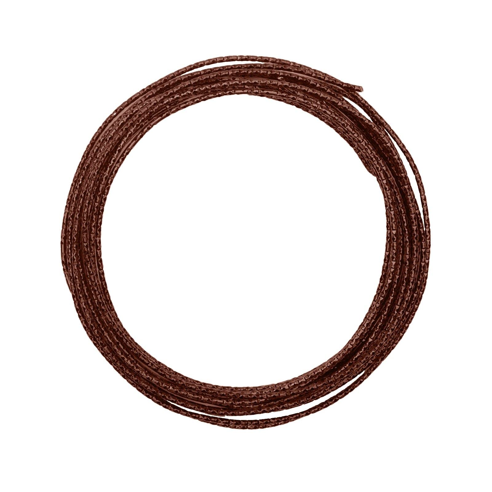 Vaessen Creative Aluminium Craft Wire Hammered 16.4 ft (5 m) x 0.08" (2 mm) Chocolate (Brown) - Flexible Metallic Wire for Crafting, Flower Arranging, Jewellery Making and Modelling