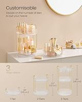 SONGMICS Rotating Makeup Organiser 3-Tier Round Vanity Organiser view 5