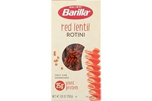 Barilla Red Lentil Rotini Pasta, 8.8 oz - Vegan, Gluten Free, Non GMO & Kosher - Made with Plant Based Protein